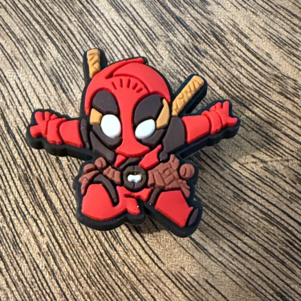 Marvel Deadpool Red and Black Shoe Croc Charm Jibbitz